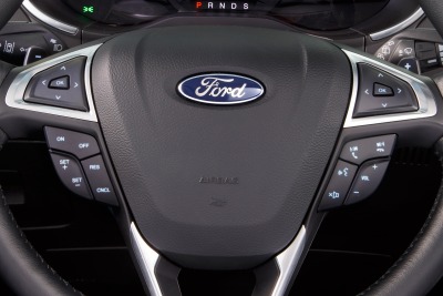 2016 Ford Edge Titanium 4dr SUV Steering Wheel Detail Shown