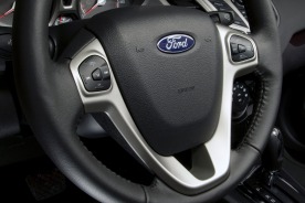 2013 Ford Fiesta Titanium Sedan Steering Wheel Detail