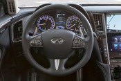 2014 Infiniti Q50 Hybrid Sport Steering Wheel Detail