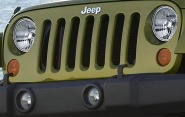 2007 Jeep Wrangler Unlimited Rubicon Front Grille Detail and Badging