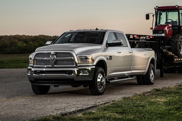 2017 Ram 3500 Laramie Longhorn Crew Cab Pickup with Dual Rear Wheel Option Shown.